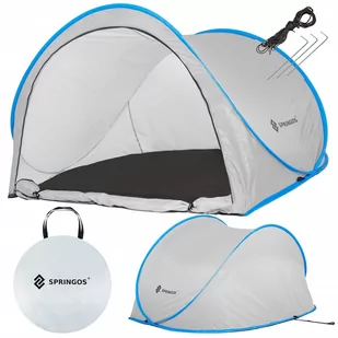Namiot samorozkładający się pop up 200x120x110 cm szaro-niebieski - Namioty - miniaturka - grafika 1