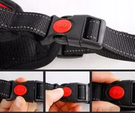 Szelki dla psów - MOCNE SZELKI DLA PSA BEZUCISKOWE SPACEROWE REGULOWANE ODBLASK ROZMIAR S - miniaturka - grafika 1