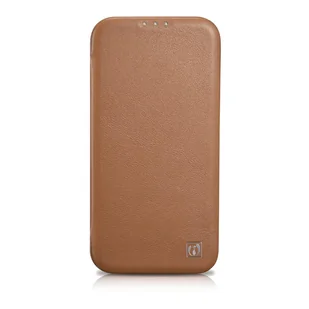iCarer CE Premium Leather Folio Case skórzane etui iPhone 14 Pro z klapką magnetyczne MagSafe brązowy (WMI14220714-BN) - Etui i futerały do telefonów - miniaturka - grafika 1