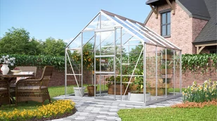 VITAVIA szklarnia ogrodowa MERKUR 6700, srebrna (6,7 m2; 2,57 x 2,58 m) + baza - Szklarnie ogrodowe - miniaturka - grafika 3