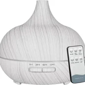 Nawilżacze powietrza - Nawilżacz powietrza, dyfuzor aromaterapeutyczny 550 ml z pilotem, automatyczny wyłącznik, białe usłojenie drewna. - miniaturka - grafika 1