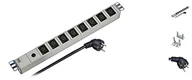 Listwy zasilające - Listwa zasilająca MicroConnect 8-way socket strip,19" 1U grey CABINETACC1 - miniaturka - grafika 1