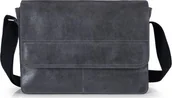 Teczki i aktówki - Solome SZARA SKÓRZANA TORBA LISTONOSZKA NA RAMIĘ SOLOME BLACKROCK - miniaturka - grafika 1