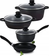 Zestawy garnków i patelni - Zestaw Garnków Aluminiowych 7 Elementów Indukcja Gaz Piekarnik Uniwersalne - miniaturka - grafika 1