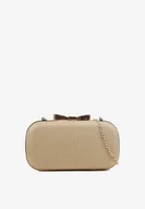 Torebki damskie - Złota Torebka Kopertówka na Zatrzask z Łańcuszkiem Grissana - miniaturka - grafika 1