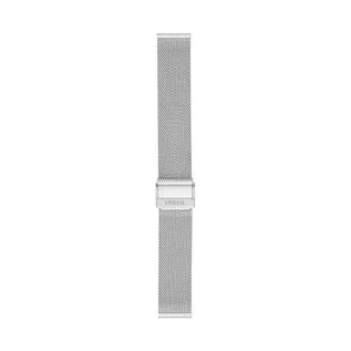 Paski - Fossil Pasek do zegarka damski 12 mm LiteHide skóra srebrny, S181376, Silver, 18 mm, Casual - grafika 1