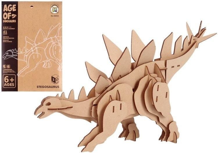 Puzzle drewniane 3D Dinozaur Stegozaurus