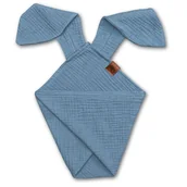Chusty do noszenia dzieci - Pieluszka Dou Dou Bunny Z Organicznej Bio Bawełny Gots Cozy Muslin With Ears 2In1 Baby Blue Hi Little One - miniaturka - grafika 1
