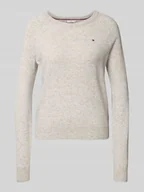 Swetry damskie - Sweter z dzianiny o kroju regular fit z mieszanki wełny i kaszmiru - miniaturka - grafika 1