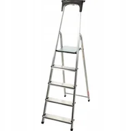Drabiny - Drabina aluminiowa z podestem Vulvik, 5 stopni, 125 kg - miniaturka - grafika 1