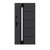Drzwi zewnętrzne - Drzwi stalowe zewnętrzne wejściowe Ultron Lustro antracytowe 90 prawe Wiśniowski - miniaturka - grafika 1