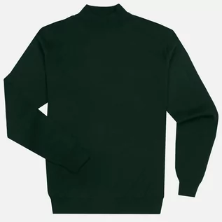 Swetry męskie - Półgolf męski ciemnozielony Blois - marka niezdefiniowana - grafika 1