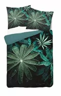 Pościel - Detexpol Pościel z mikrofibry 3D 160x200 Liście czarna zielona 4372 A mikro 28 - miniaturka - grafika 1