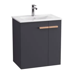 Szafka łazienkowa pod umywalkę Krofam L-wood  60 cm antracyt mat 139-0207 - Szafki łazienkowe - miniaturka - grafika 1