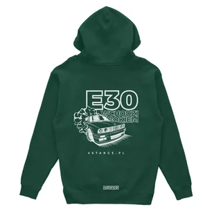 Bluza kangurka BMW E30 Wchodzi bokiem zielona-S - Odzież do sportów motorowych - miniaturka - grafika 1
