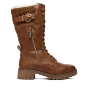 Kozaki damskie - Kozaki Beverly Hills Polo Club CEO-WS17139-01 Brązowy - miniaturka - grafika 1