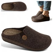 Kapcie damskie - Kapcie Domowe Ciepłe Klapki Damskie Filcowe Wygodne Befado Brązowe 38 - miniaturka - grafika 1