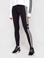 Spodnie sportowe damskie - Adidas Legginsy Trefoil DV2636 Czarny Slim Fit - miniaturka - grafika 1