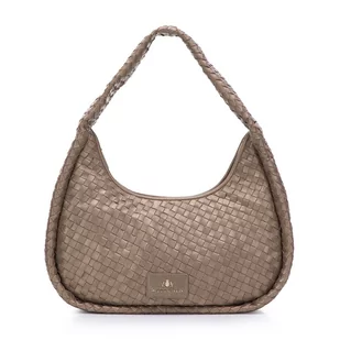 Torebka bagietka ze skórzanej plecionki duża - Torebki damskie Torebka bagietka ze skórzanej plecionki duża - Torebki damskie - miniaturka - grafika 1