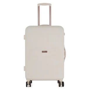 Elegancka walizka prążkowana torba bagaż exclusive i 24" - biała Semi Line - Walizki - miniaturka - grafika 1