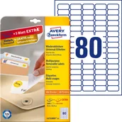 Etykiety do drukarek - Avery Zweckform A4 usuwalne 35,6 x 16,9 mm białe (L4732REV-25) - miniaturka - grafika 1