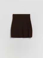 Swetry dla dziewczynek - Reserved - Dzianinowa spódnica z domieszką wełny - brązowy - miniaturka - grafika 1