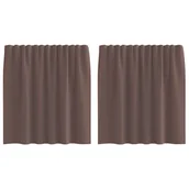 Zasłony - vidaXL Zasłony woalowe z kieszeniami na drążek 2 szt. Brązowe - miniaturka - grafika 1