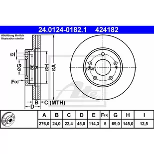 ATE TARCZA HAM 24.0124-0182.1 MITSUBISHI SPACE RUNNER 2.0, 2.4GDI 99-, SPACE WAGON 2.0GDI 02-, 2.4GDI 00-  24.0124-0182.1 - Tarcze hamulcowe - miniaturka - grafika 1