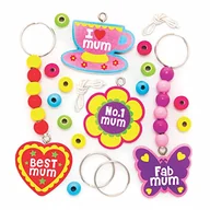 Breloczki dla dzieci - Baker Ross AX840 Zestawy breloków na Dzień Matki - 4 sztuki, torba zwisająca kreatywne zajęcia dla dzieci sztuka i rzemiosło lub tworzenie breloków projekty - miniaturka - grafika 1