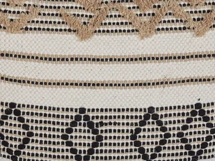 2 Bawełniane Poduszki Dekoracyjne Z Frędzlami Geometryczny Wzór 45 X 45 Cm Beżowo-czarne Sambucus - Poduszki dekoracyjne - miniaturka - grafika 6