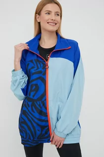 Kurtki damskie - Adidas by Stella McCartney by Stella McCartney kurtka sportowa kolor turkusowy przejściowa oversize - grafika 1