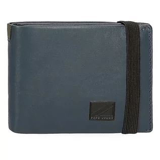 Portfele - Pepe Jeans Marshal portfel z niebieską elastyczną wstążką 11,5x8,5x1 cm skóra, niebieski, Talla única, portfel z gumką, Niebieski, Taille unique, Portfel z gumką - grafika 1