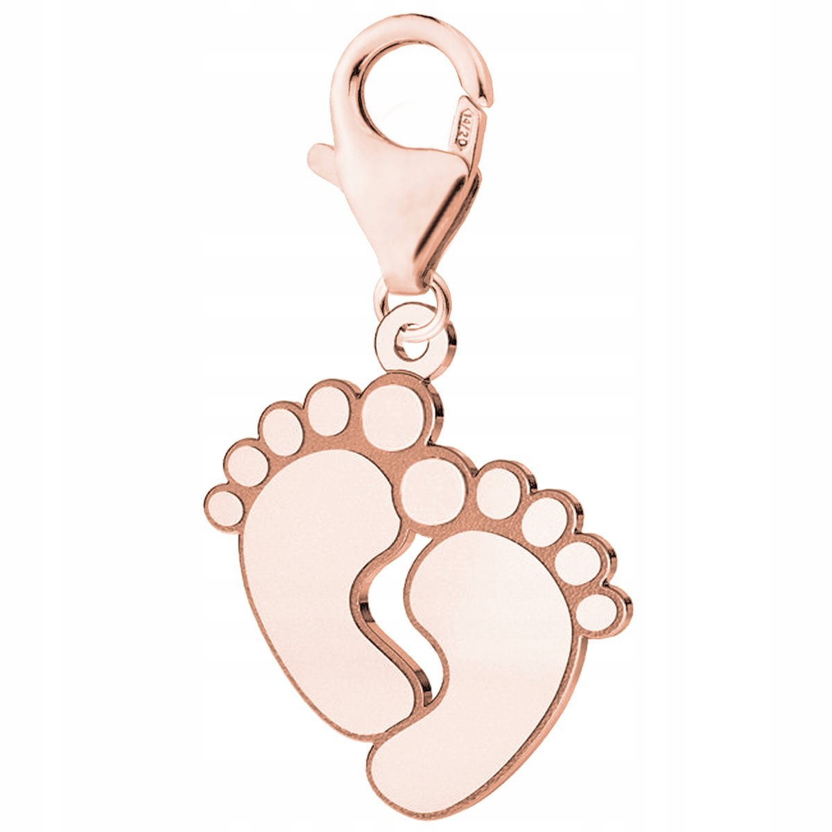Zawieszka Pozłacana Blaszka ze Stópkami Dziecka Stopy Stópka SREBRO 925