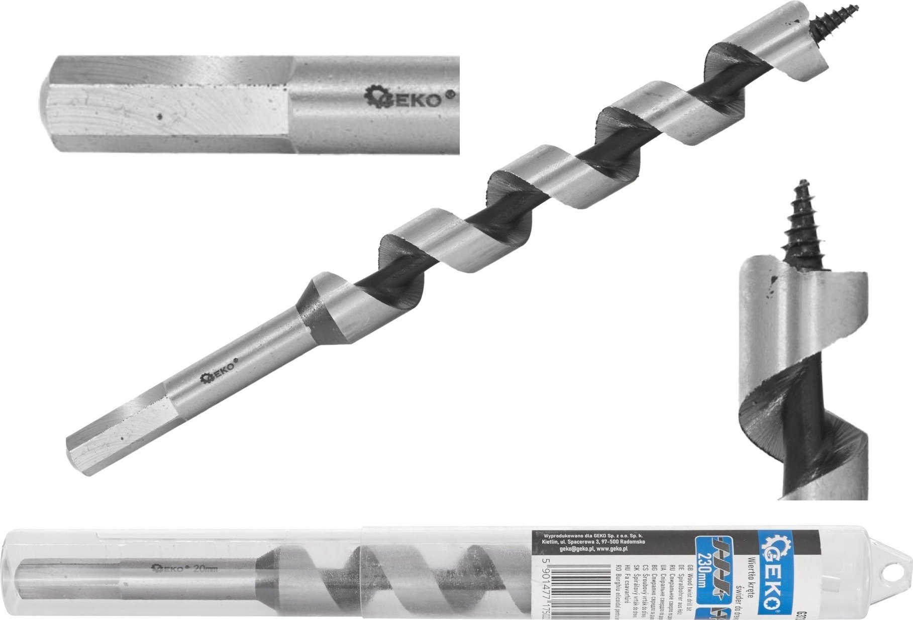 Geko Wiertło Wiertło kręte – świder do drewna 18x230mm 25/100