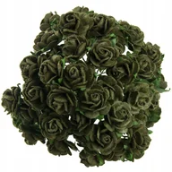 Zabawki kreatywne - Kwiaty papierowe Różyczki oliwkowe 20mm - miniaturka - grafika 1