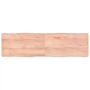 vidaXL Blat stołu, jasny brąz, 180x50x6 cm, dąb z naturalną krawędzią - Meble modułowe i akcesoria - miniaturka - grafika 1