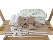 Pościel dla dzieci - Pościel wafelkowa 5-el. w kolorze beżowym – królik i sowa. Wiklinopol - miniaturka - grafika 1