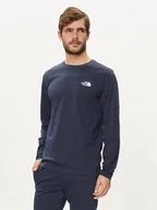 Koszulki męskie - The North Face Longsleeve Simple Dome NF0A87QN Granatowy Regular Fit - miniaturka - grafika 1