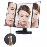 Lusterka do makijażu - Lusterko Kosmetyczne LED podświetlane CZARNY - miniaturka - grafika 1