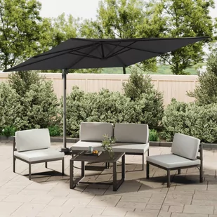 vidaXL Parasol wiszący na aluminiowym słupku, czarny, 300x300 cm - Parasole ogrodowe - miniaturka - grafika 1