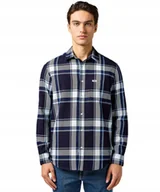 Koszule męskie - Koszula Wrangler 1 PKT SHIRT 112362898 Large Indigo Plaid M - miniaturka - grafika 1