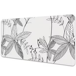 Duża podkładka ochronna na biurko Kwiaty Doodle 100x50 cm - Podkładki na biurko - miniaturka - grafika 1