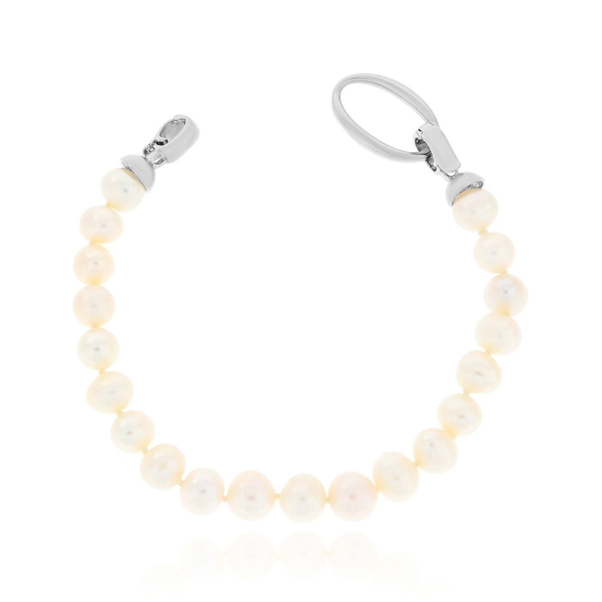 Bransoletka z perłami z owalnym zapięciem 19 cm