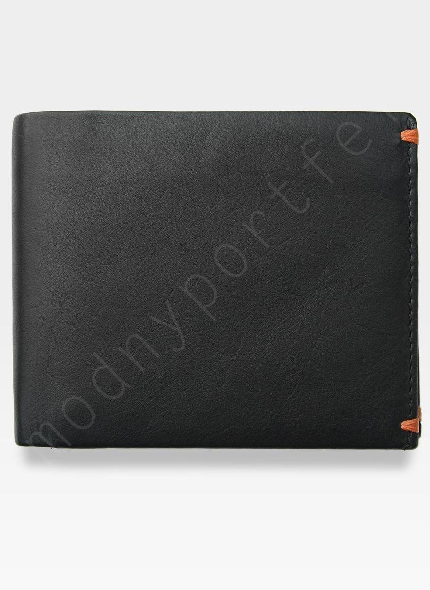 Visconti Portfel Męski Skórzany Alpine AP62 Czarny + Pomarańczowy