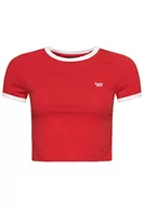 Koszule damskie - Superdry Vintage Ringer Crop tee Koszula damska, Varsity Red Marl/Optic White, 40 - miniaturka - grafika 1