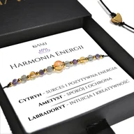 Bransoletki - Bransoletka KiANU Talizman Cytryn Ametyst Labradoryt Srebro 925 Złoto 24K Prezent - miniaturka - grafika 1