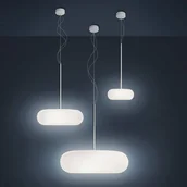 Lampy sufitowe - Artemide Lampa wisząca designerska Itka, możliwość ściemniania, biały / opal, salon / jadalnia, szkło, nowoczesny - miniaturka - grafika 1