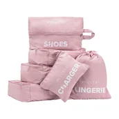 Walizki - 6 organizerów do walizki Puccini TO231-3C, różowe - miniaturka - grafika 1