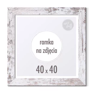 RAMKA NA ZDJĘCIA 40x40 cm ramki biała sosna bielona - Ramki na zdjęcia - miniaturka - grafika 1