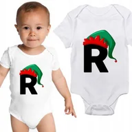 Body dla niemowląt - Body Niemowlęce Białe Krótki Rękaw TWOJA LITERKA Święta Czapka Elfa Rozm 80 - miniaturka - grafika 1